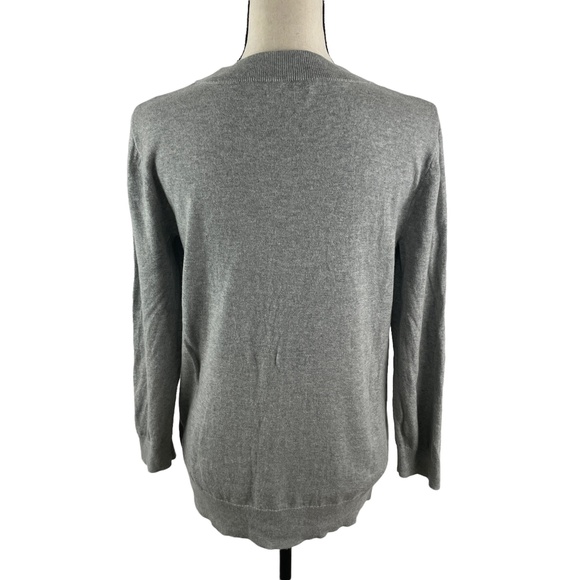 J. CREW MERCANTILE GRAY BOW NECK 3/4 SLEEVE SWEATER MEDIUM J7849 - Picture 7 of 9